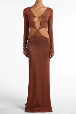SAME Long Sleeve Cut Out Maxi Dress- Dresses