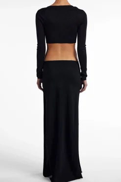SAME Long Sleeve Cut Out Maxi Dress- Dresses