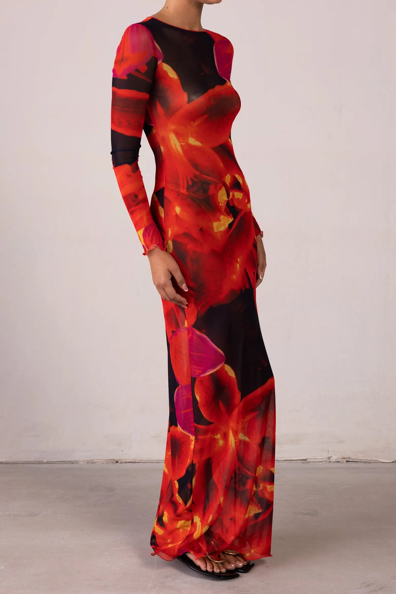 SAME Mesh Maxi Dress- Dresses