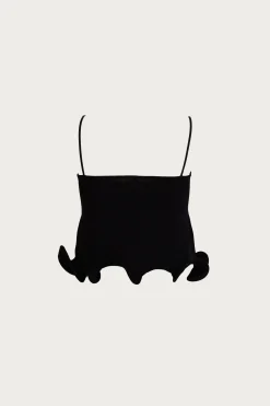 SAME Ruffle Hem Crop Top- Tops