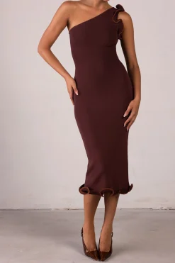 SAME Ruffle Hem One Shoulder Dress- Dresses