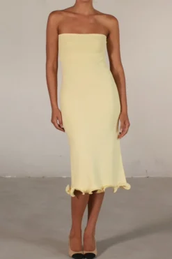 SAME Ruffle Hem Strapless Dress- Dresses