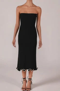 SAME Ruffle Hem Strapless Dress- Dresses