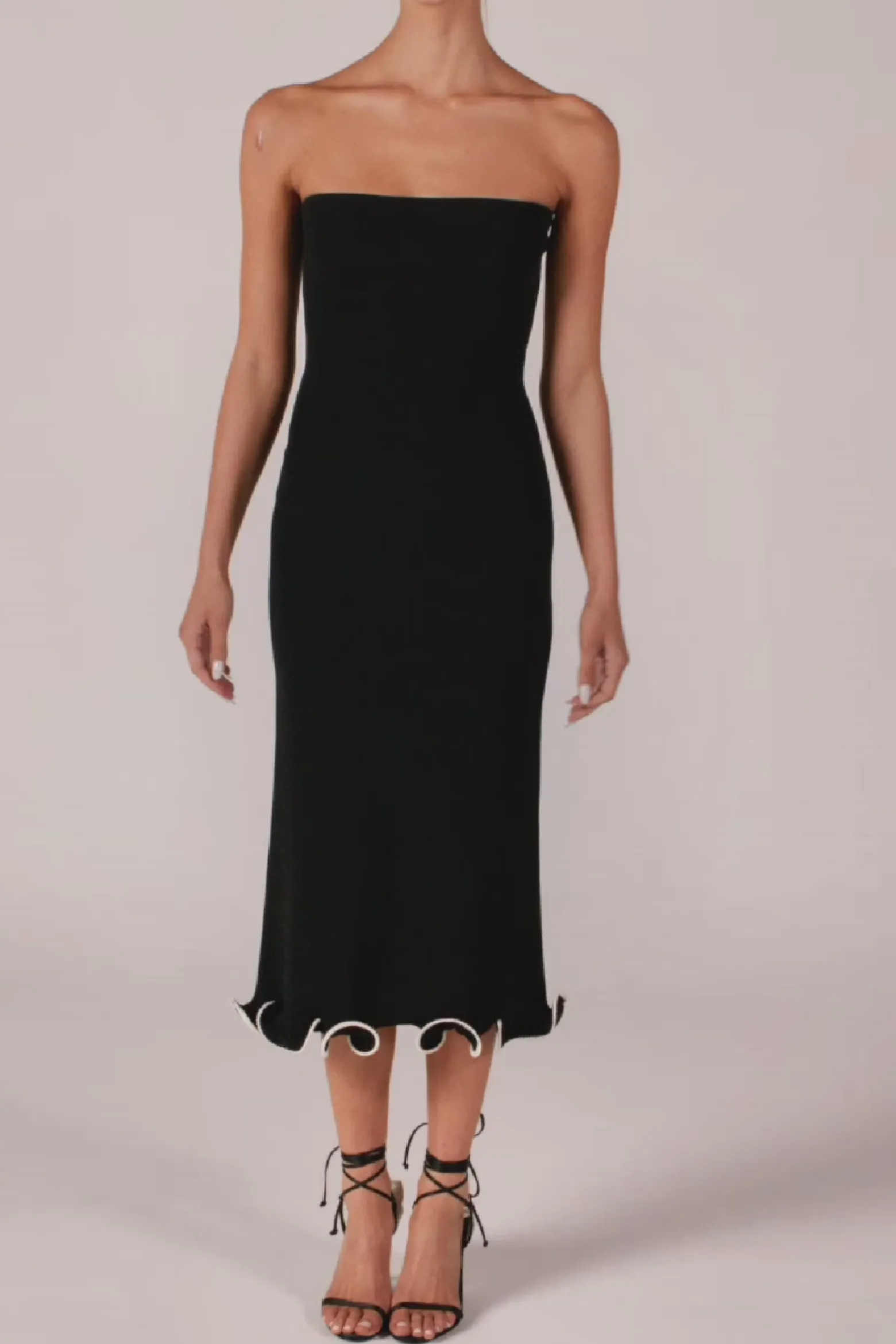 SAME Ruffle Hem Strapless Dress- Dresses