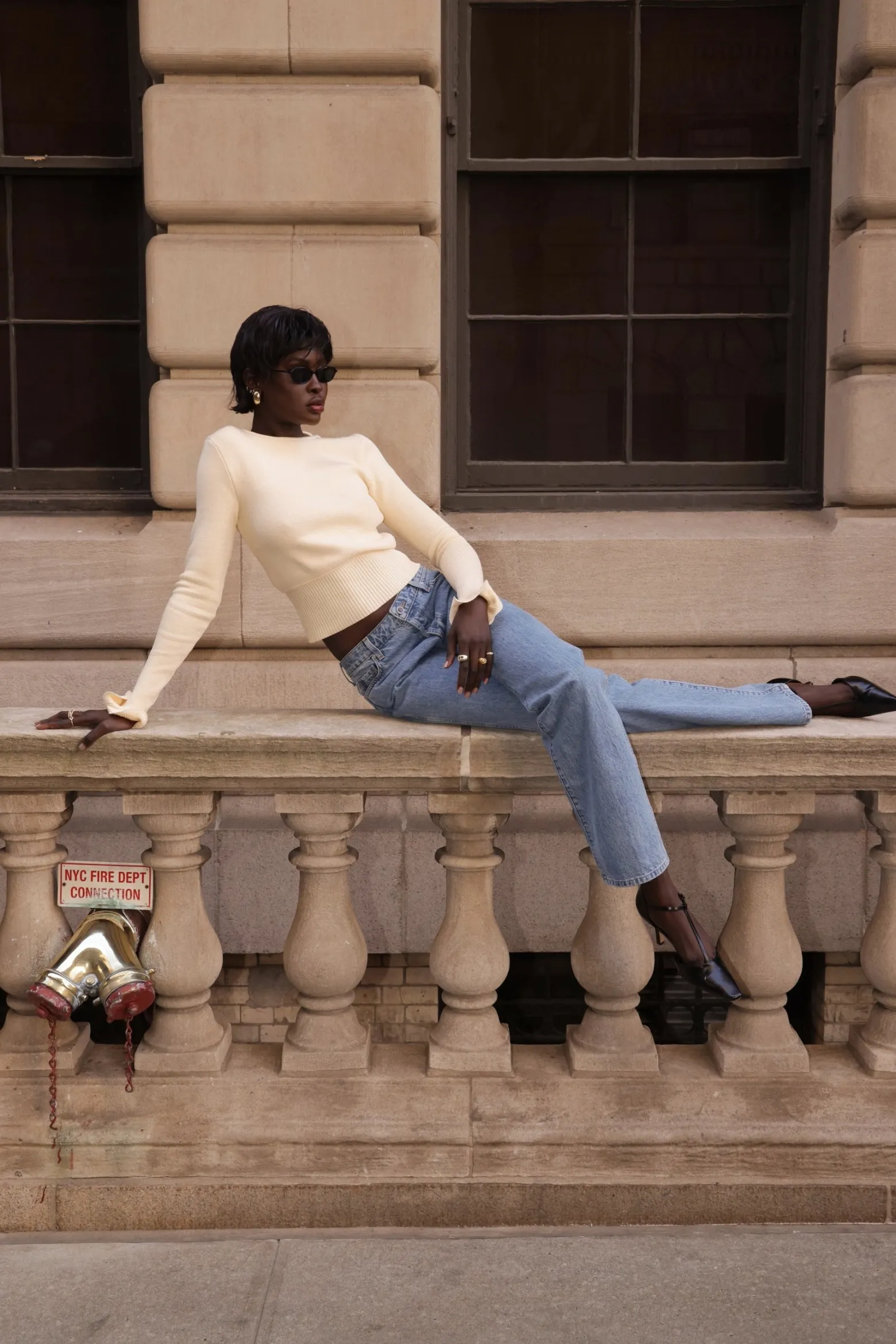 SAME Ruffle Hem Sweater- Tops