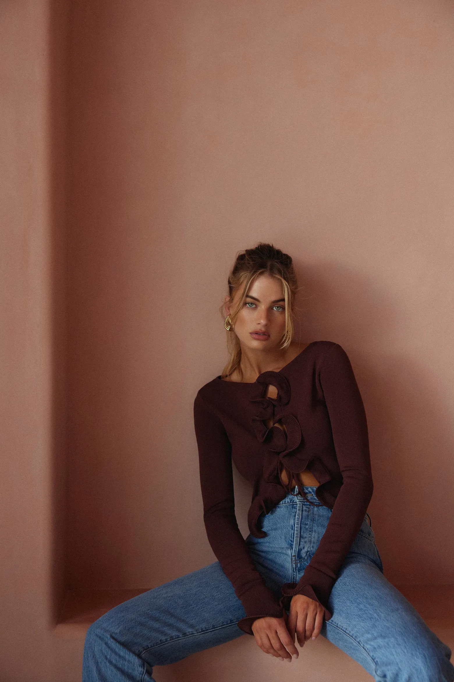 SAME Ruffle Hem Top- Tops