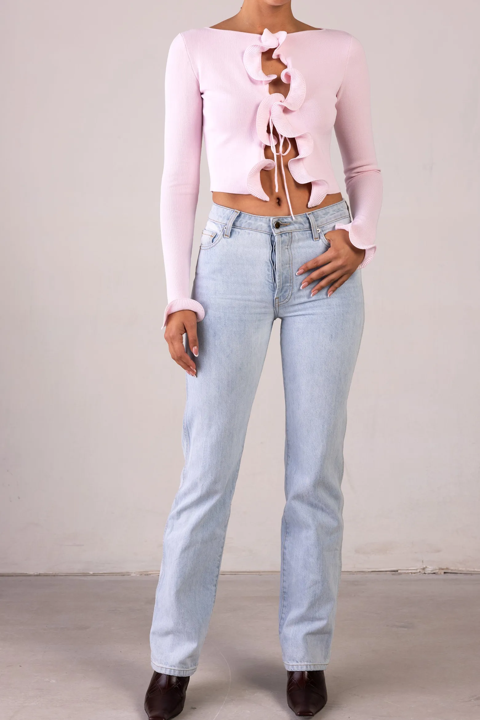 SAME Ruffle Hem Top- Tops