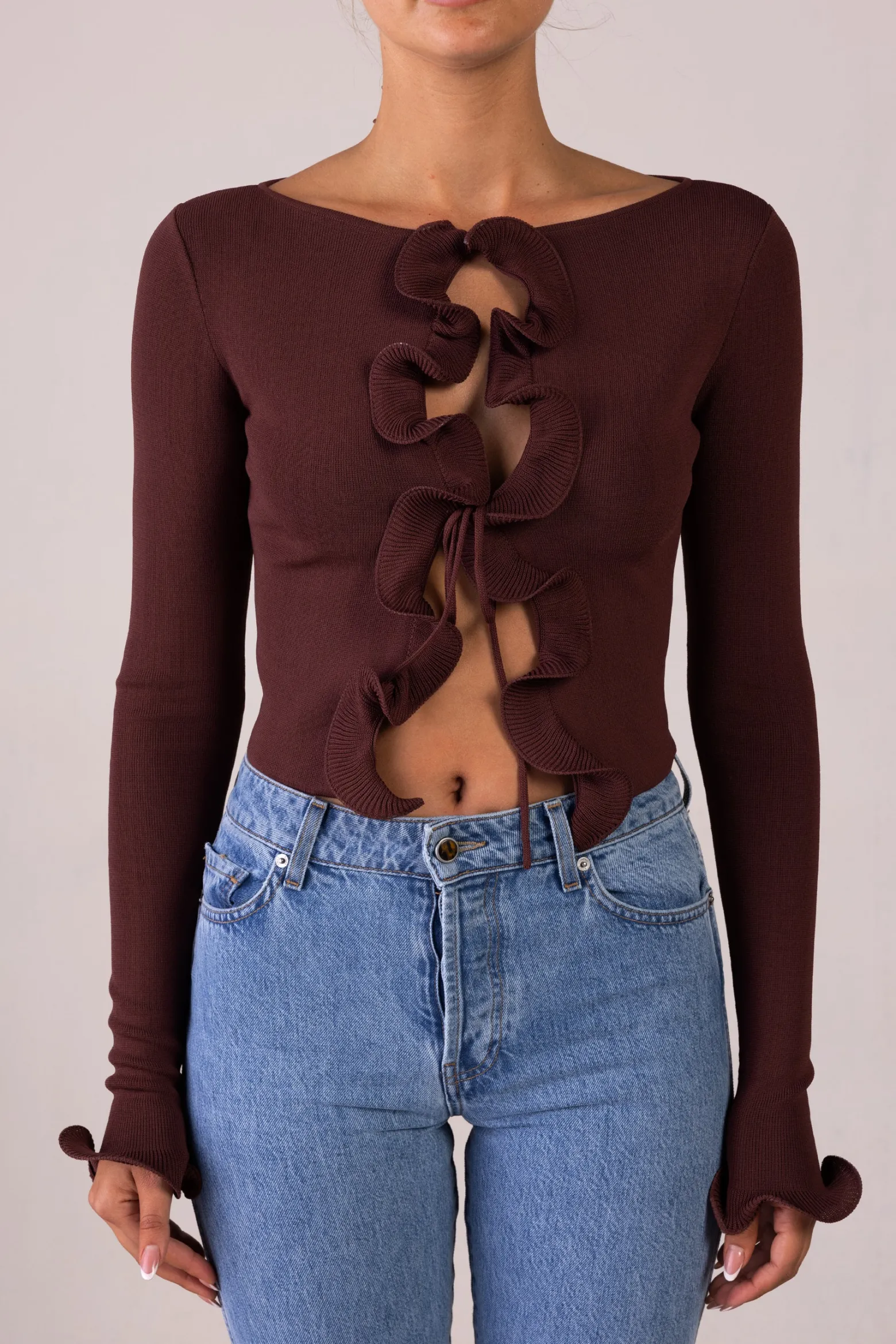 SAME Ruffle Hem Top- Tops