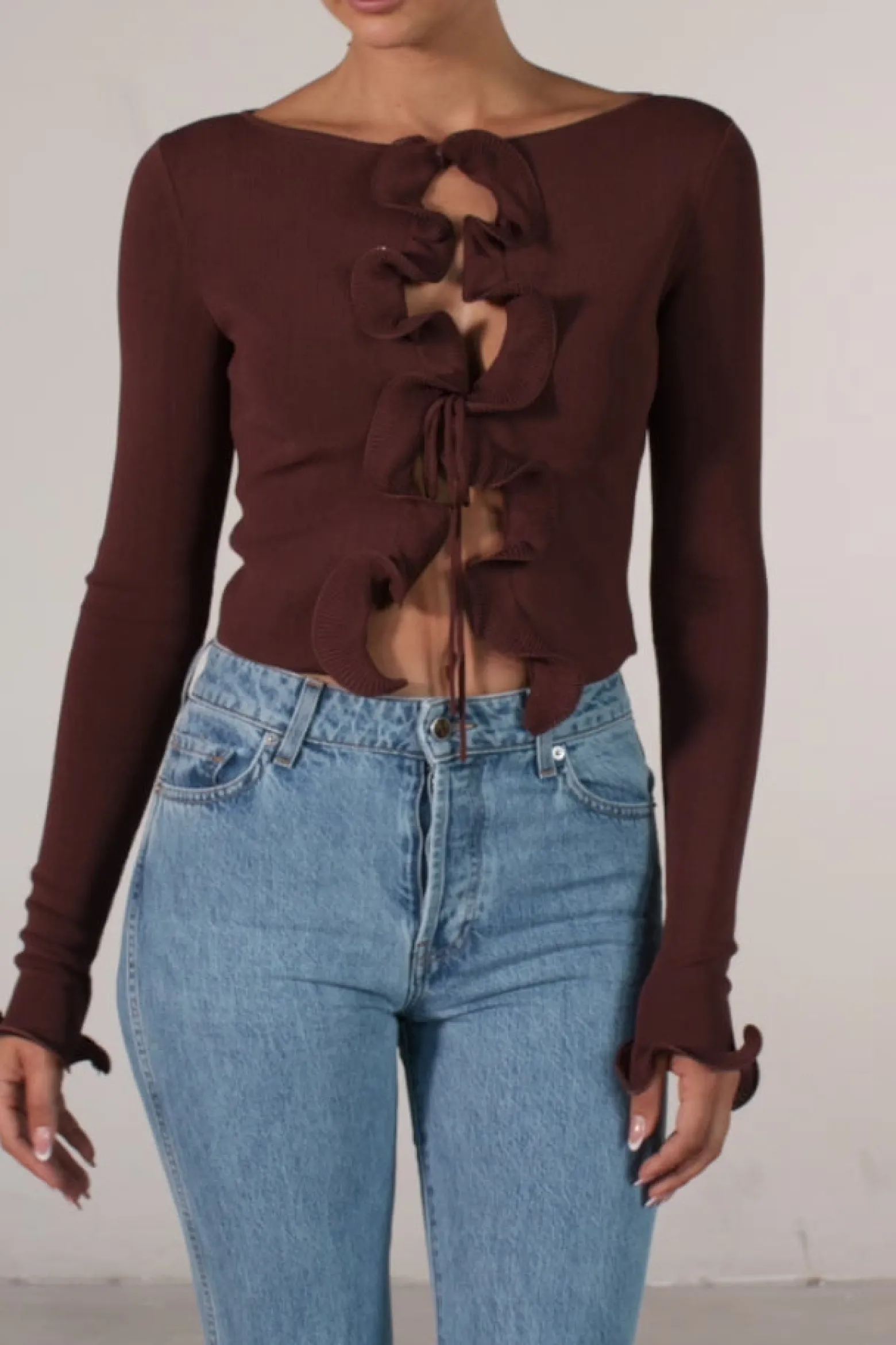 SAME Ruffle Hem Top- Tops