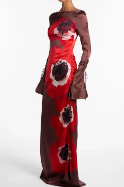 SAME Silk Floral Gown- Dresses