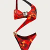SAME Spiral One Shoulder One Piece-Women Women