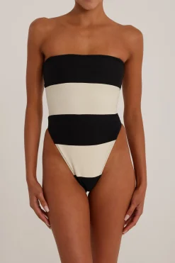 SAME Stripe Strapless One Piece-Women Women