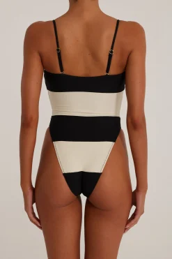SAME Stripe Strapless One Piece-Women Women